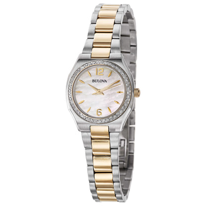 Front view of Bulova Diamonds Women's Japanese Quartz (Battery-Powered) Watch 98R204