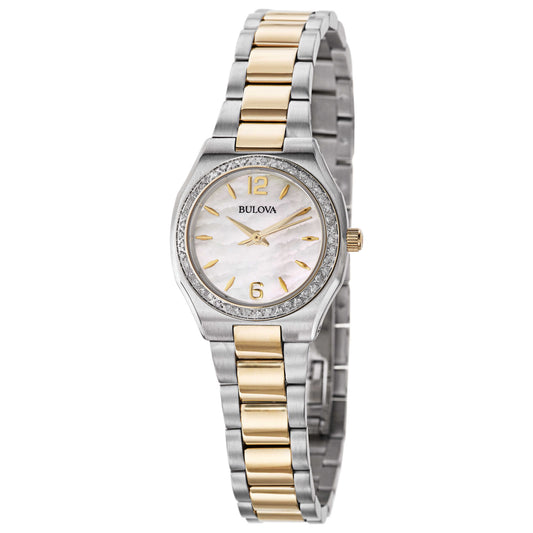 Front view of Bulova Diamonds Women's Japanese Quartz (Battery-Powered) Watch 98R204