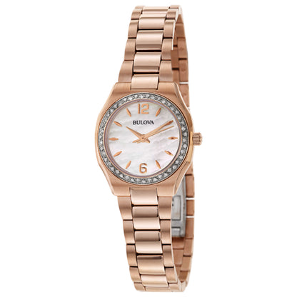 Front view of Bulova Diamonds Women's Japanese Quartz (Battery-Powered) Watch 98R205