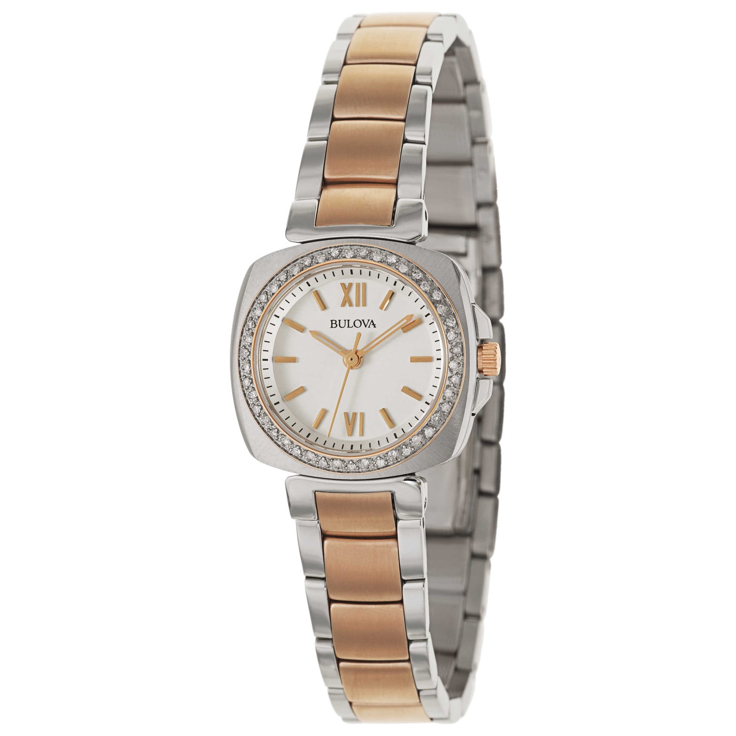 Front view of Bulova Diamonds Women's Japanese Quartz (Battery-Powered) Watch 98R206
