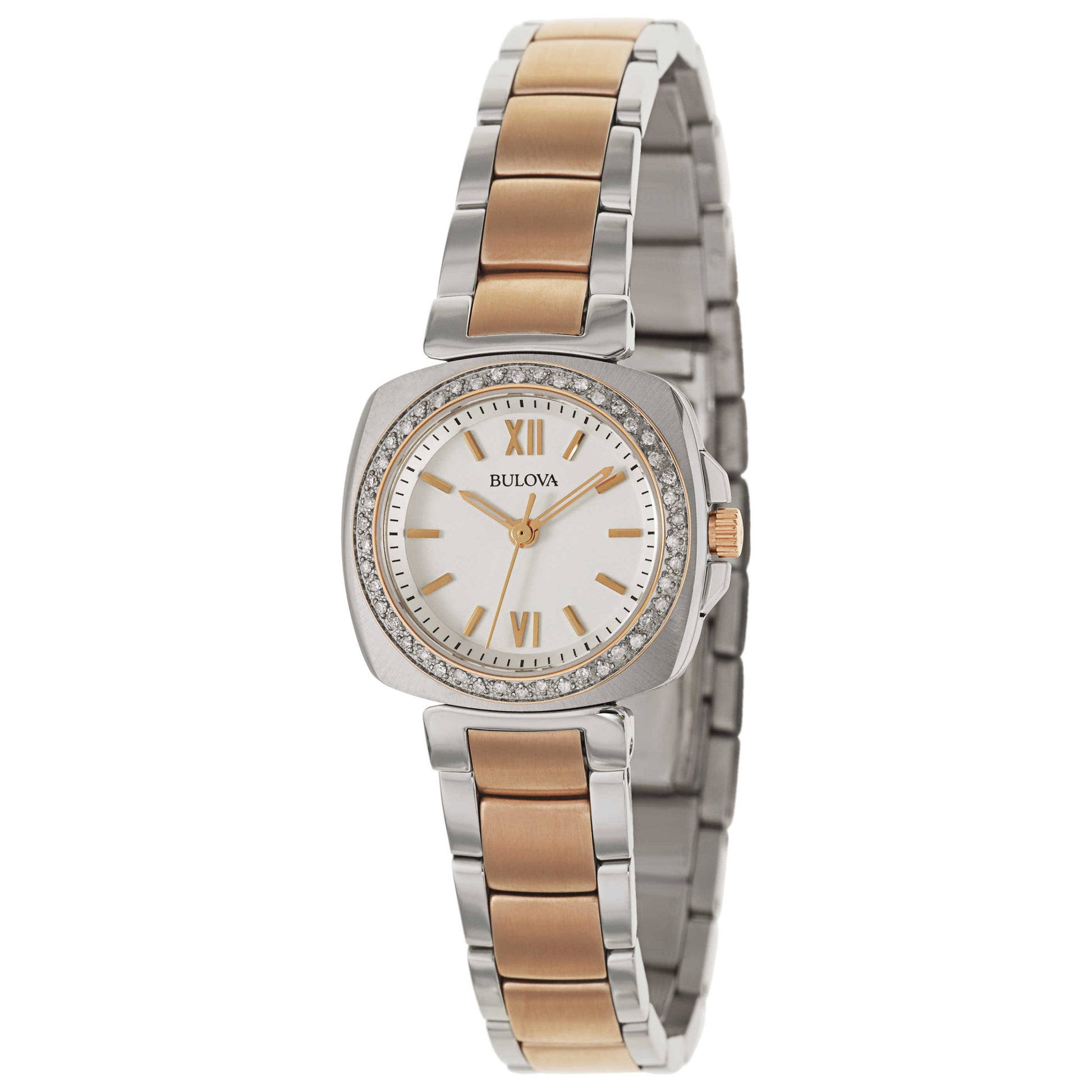 Front view of Bulova Diamonds Women's Japanese Quartz (Battery-Powered) Watch 98R206