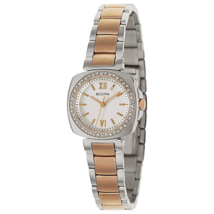 Front view of Bulova Diamonds Women's Japanese Quartz (Battery-Powered) Watch 98R206