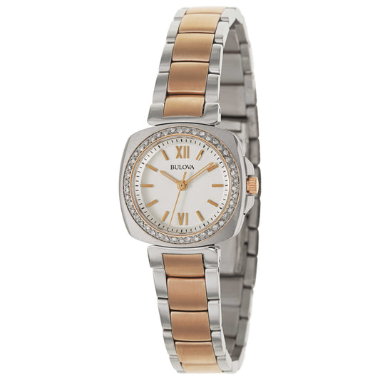 Front view of Bulova Diamonds Women's Japanese Quartz (Battery-Powered) Watch 98R206