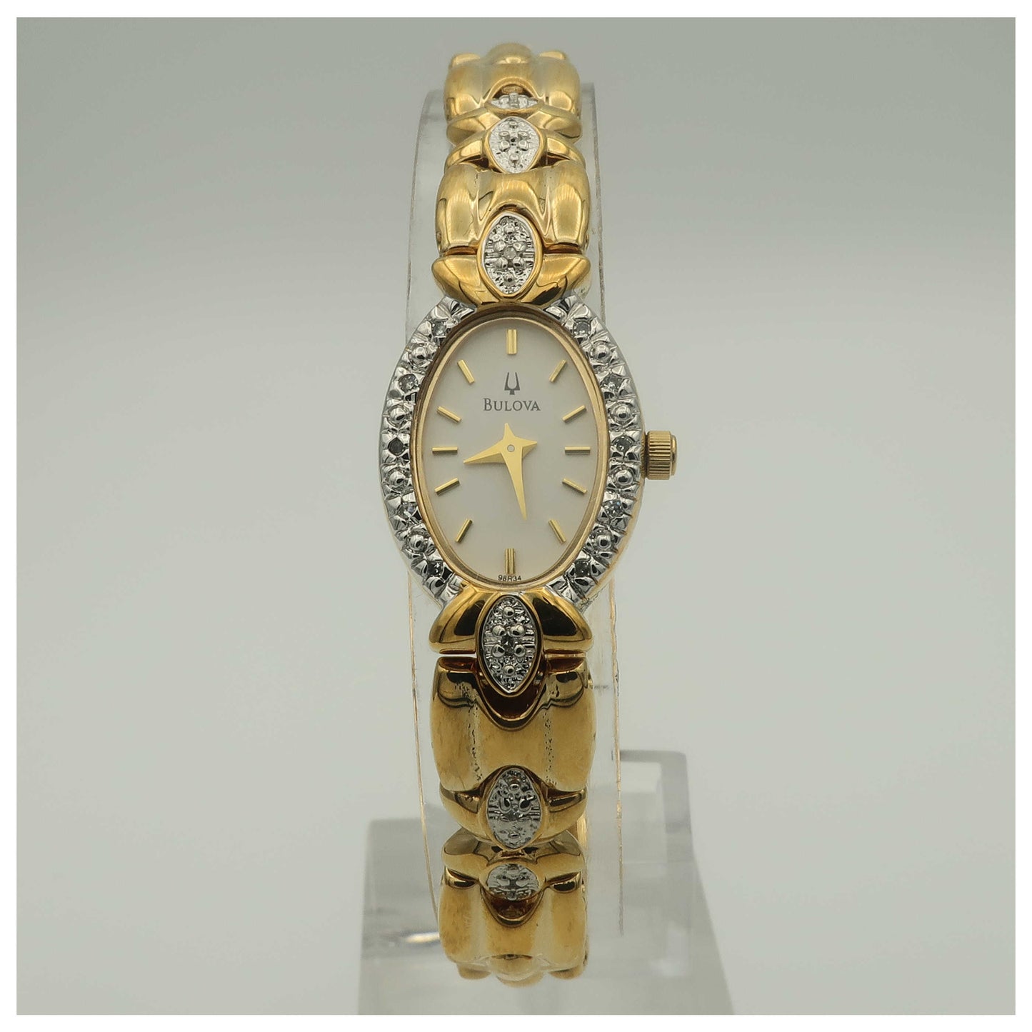 Front view of Bulova Diamonds Women's Quartz Watch 98R34-PO