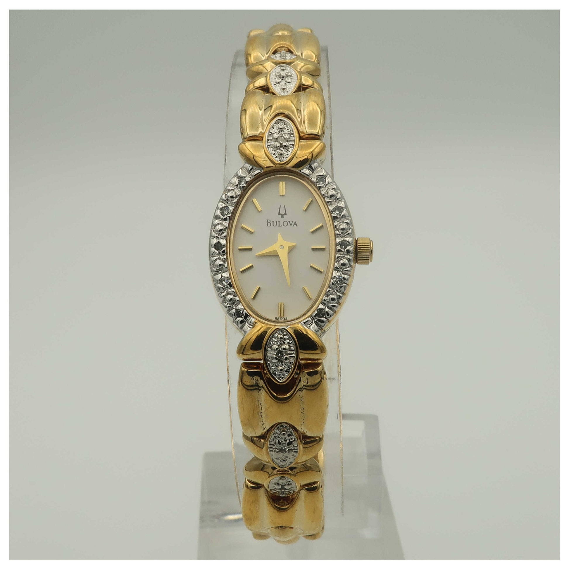 Front view of Bulova Diamonds Women's Quartz Watch 98R34-PO