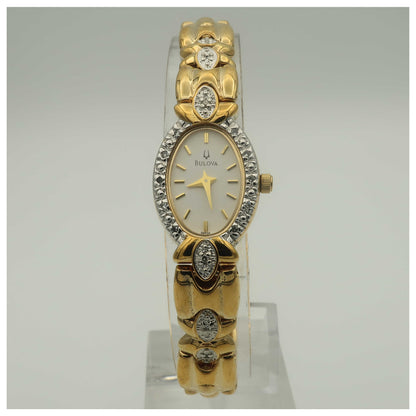 Front view of Bulova Diamonds Women's Quartz Watch 98R34-PO