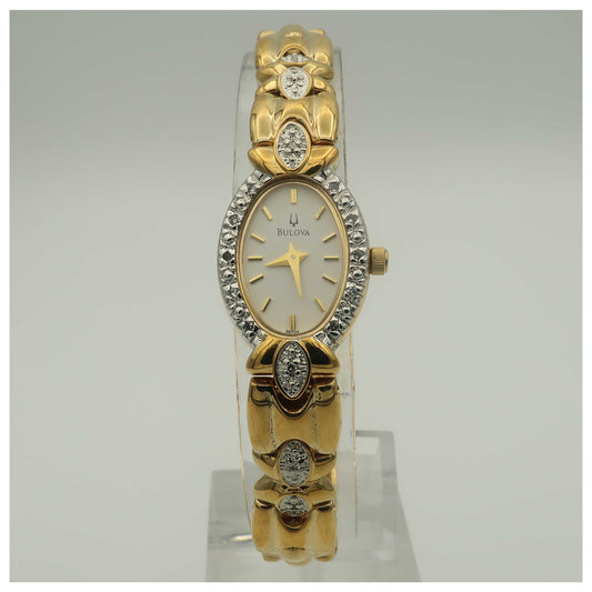 Front view of Bulova Diamonds Women's Quartz Watch 98R34-PO