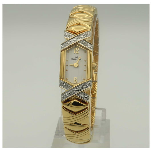 Front view of Bulova Bangle Women's Quartz Watch 98R50-PO