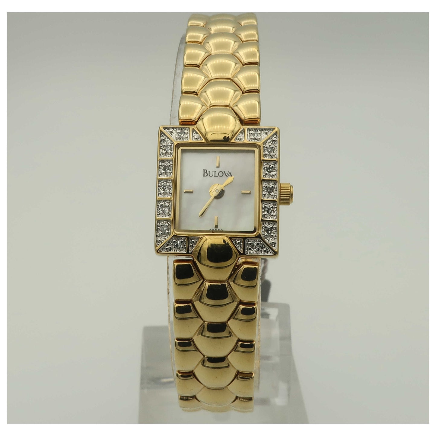 Front view of Bulova Diamonds Women's Quartz Watch 98R58-PO