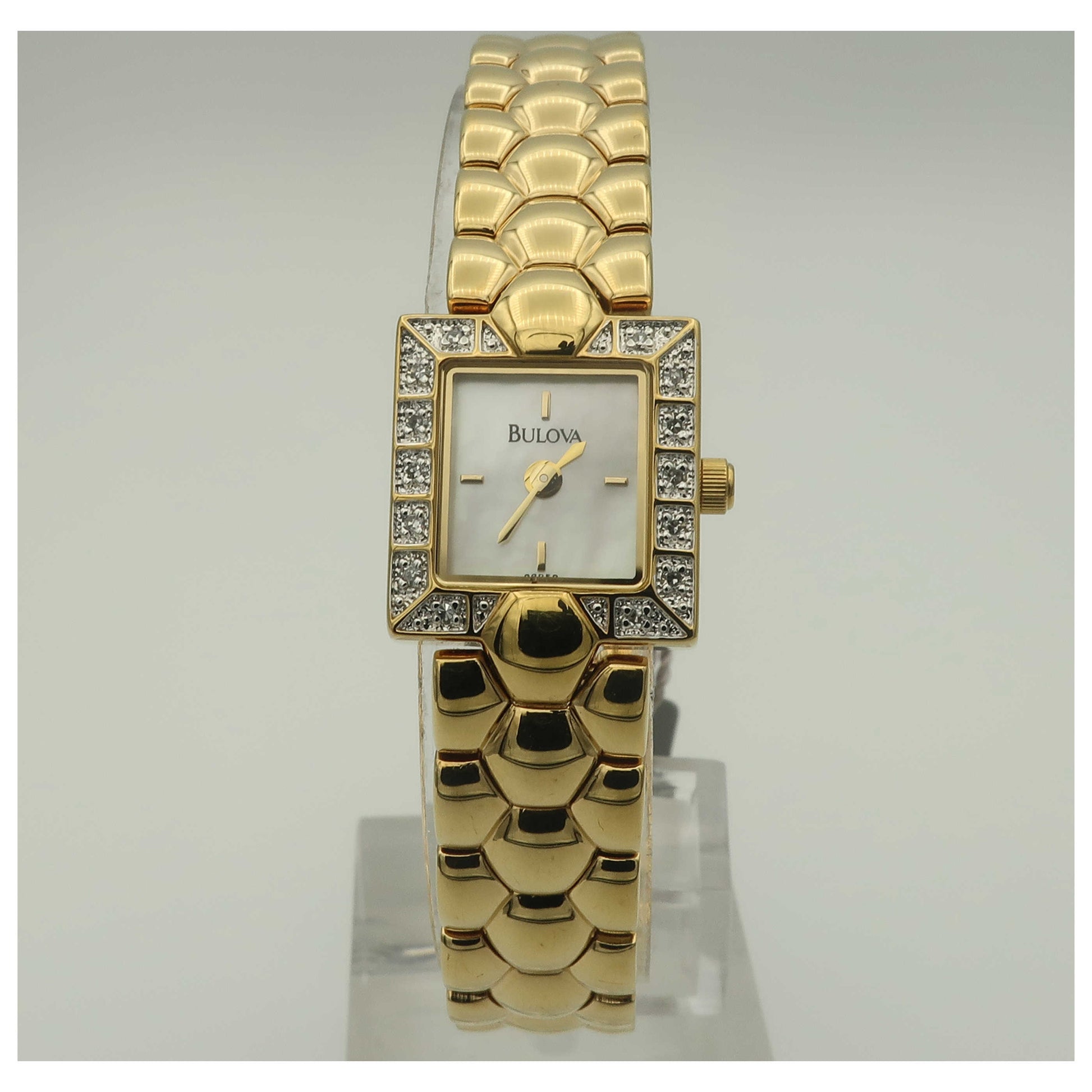 Front view of Bulova Diamonds Women's Quartz Watch 98R58-PO