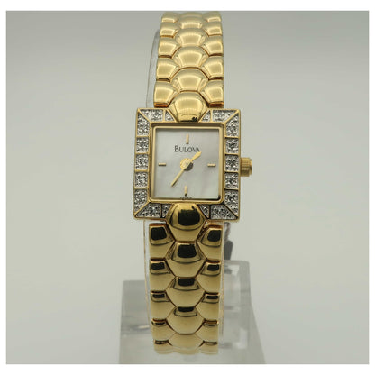 Front view of Bulova Diamonds Women's Quartz Watch 98R58-PO