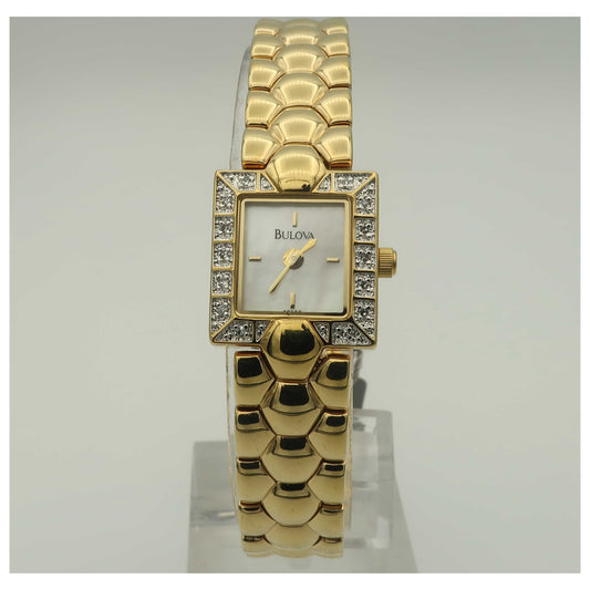 Front view of Bulova Diamonds Women's Quartz Watch 98R58-PO
