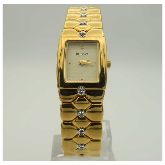 Front view of Bulova Diamonds Women's Quartz Watch 98R62-PO