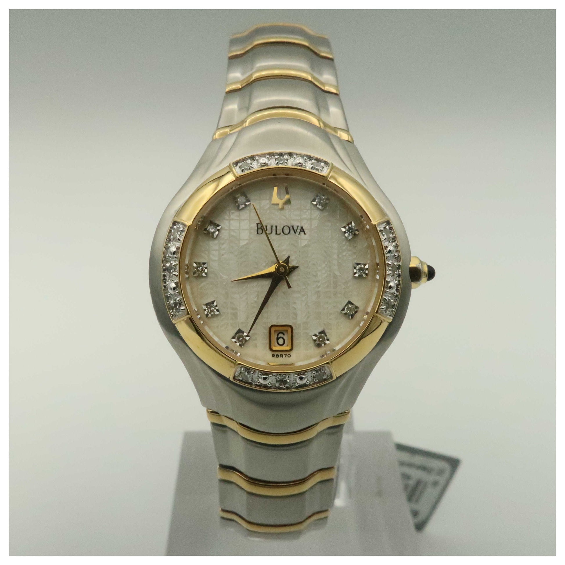 Front view of Bulova Diamonds Women's Quartz Watch 98R70-SDV