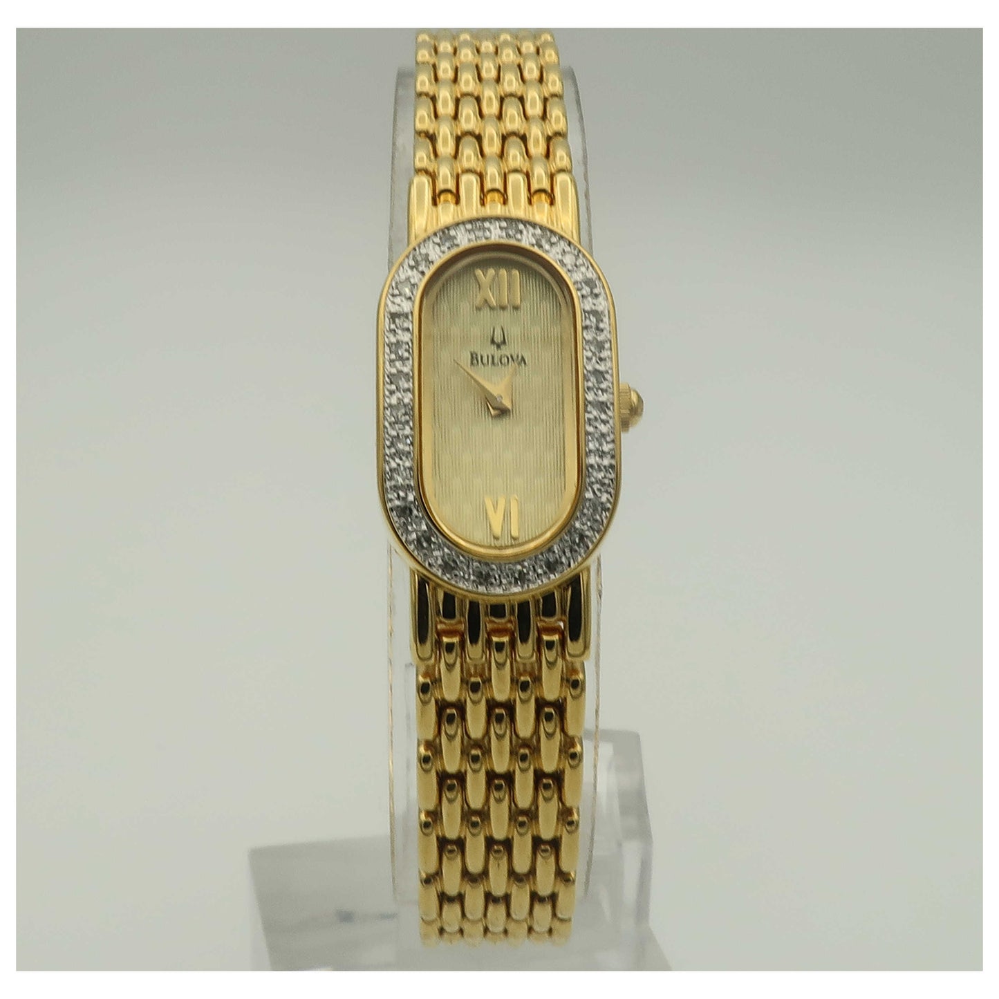 Front view of Bulova Diamonds Women's Quartz Watch 98R95-PO