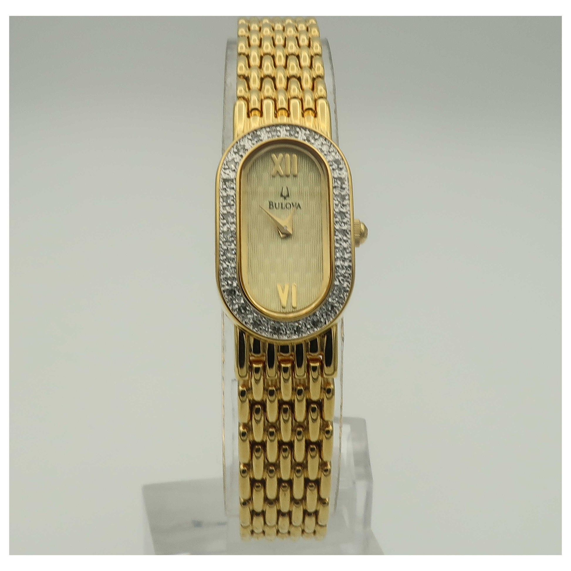 Front view of Bulova Diamonds Women's Quartz Watch 98R95-PO