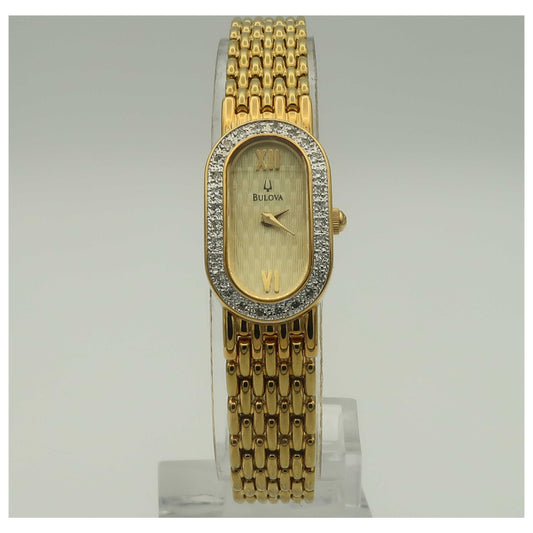 Front view of Bulova Diamonds Women's Quartz Watch 98R95-SDV