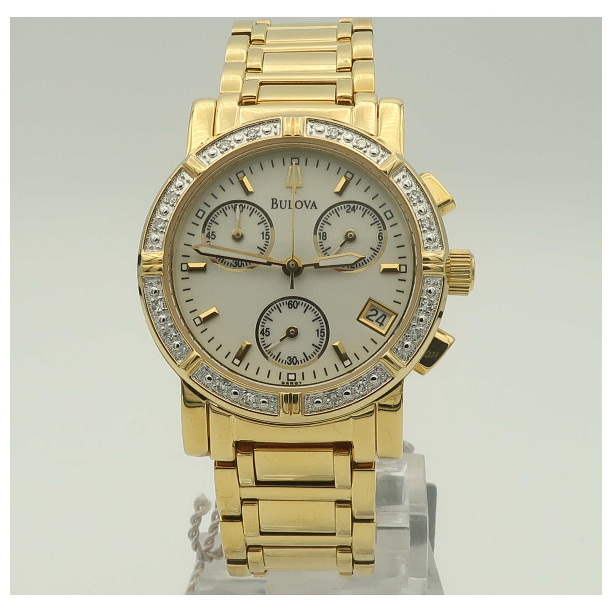 Front view of Bulova Diamonds Women's Quartz Watch 98R97-PO