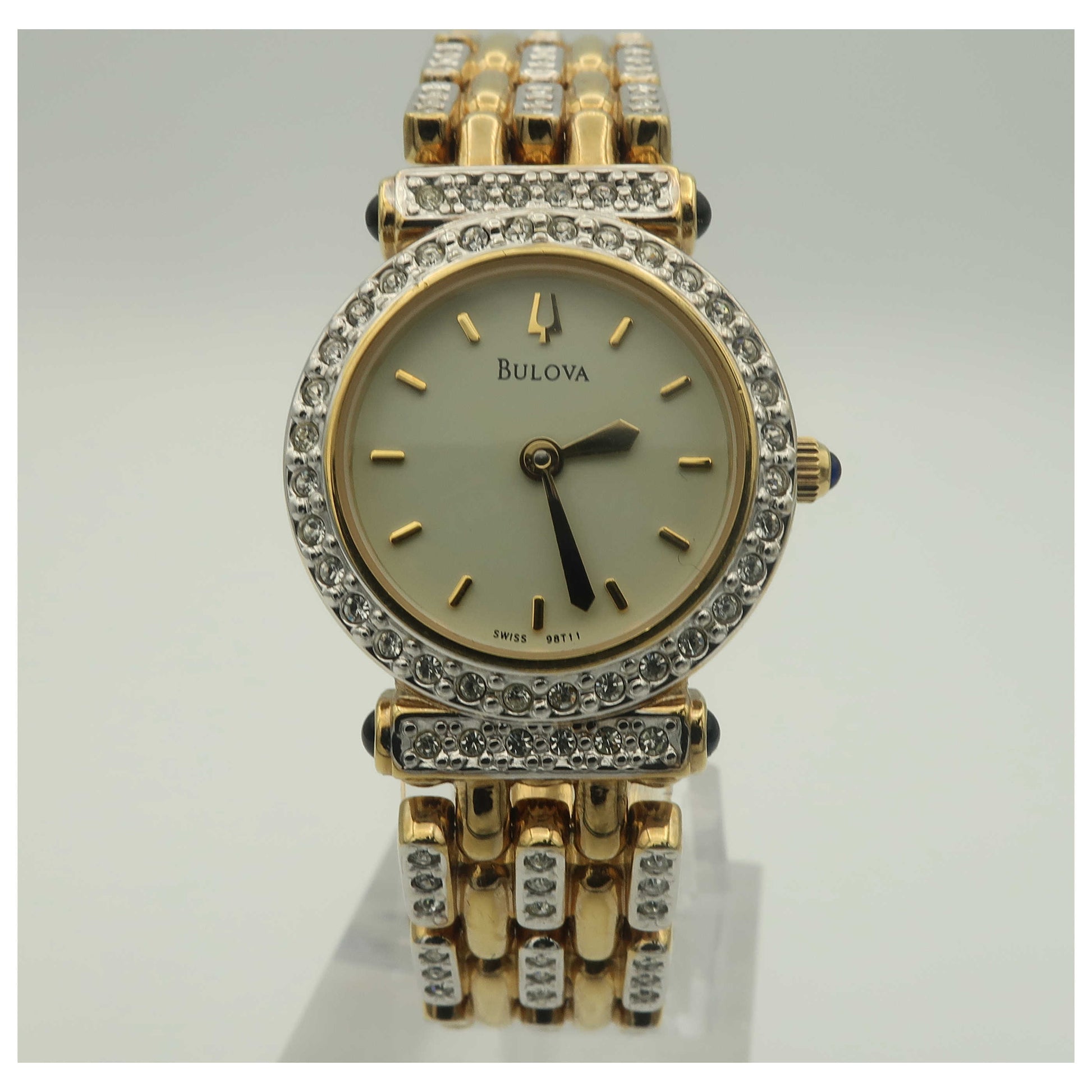 Front view of Bulova Crystal Women's Swiss Quartz (Battery-Powered) Watch 98T11-SDV