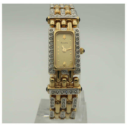 Front view of Bulova Crystal Women's Swiss Quartz (Battery-Powered) Watch 98T13-PO