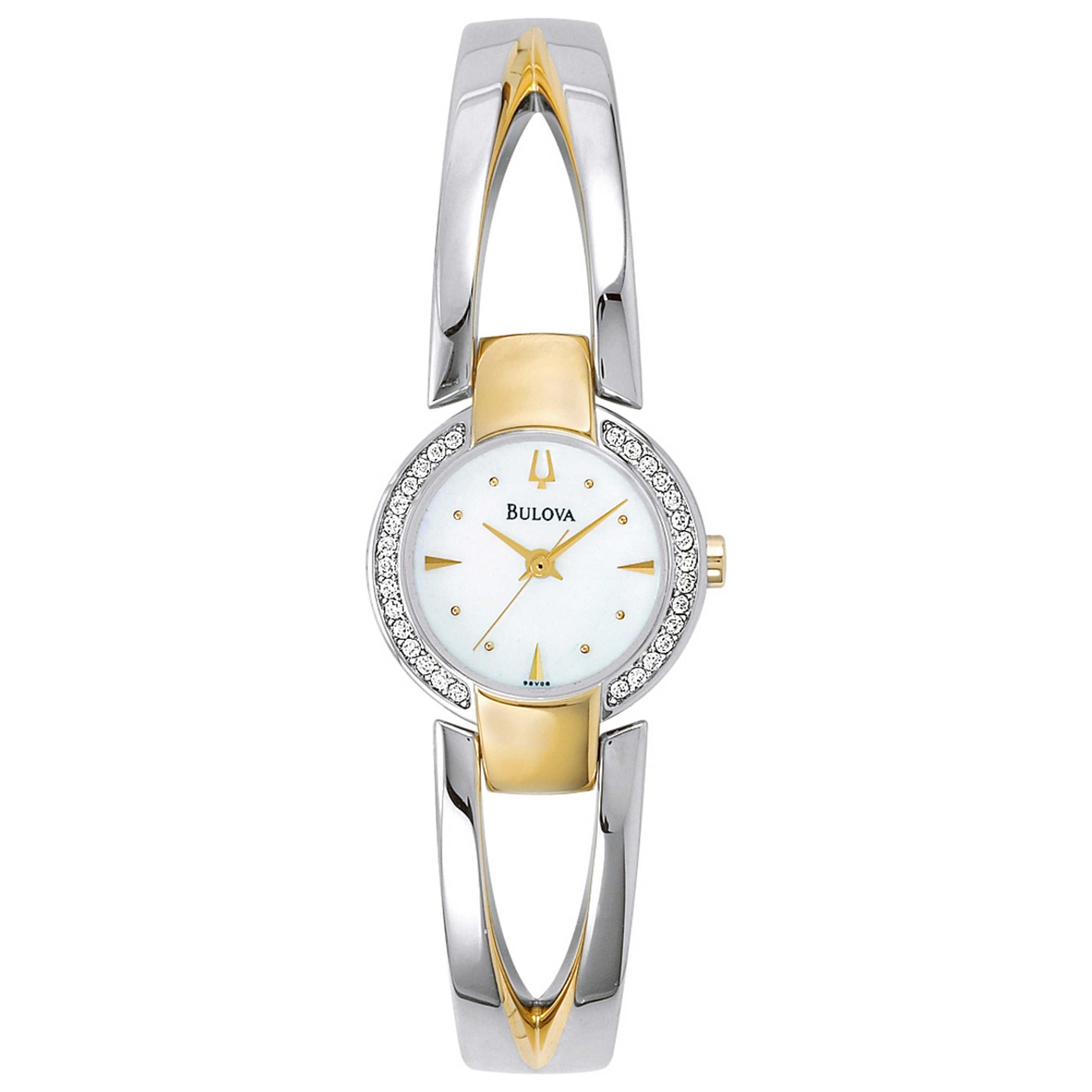 Front view of Bulova Crystal Women's Japanese Quartz (Battery-Powered) Watch 98V08