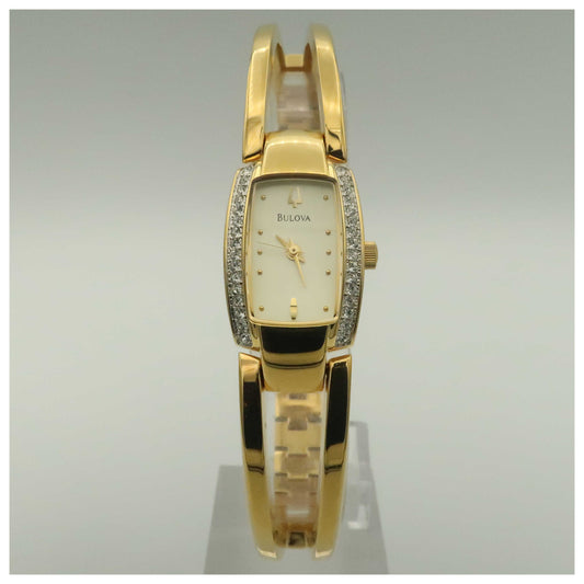 Front view of Bulova Crystal Women's Quartz Watch 98V24-PO