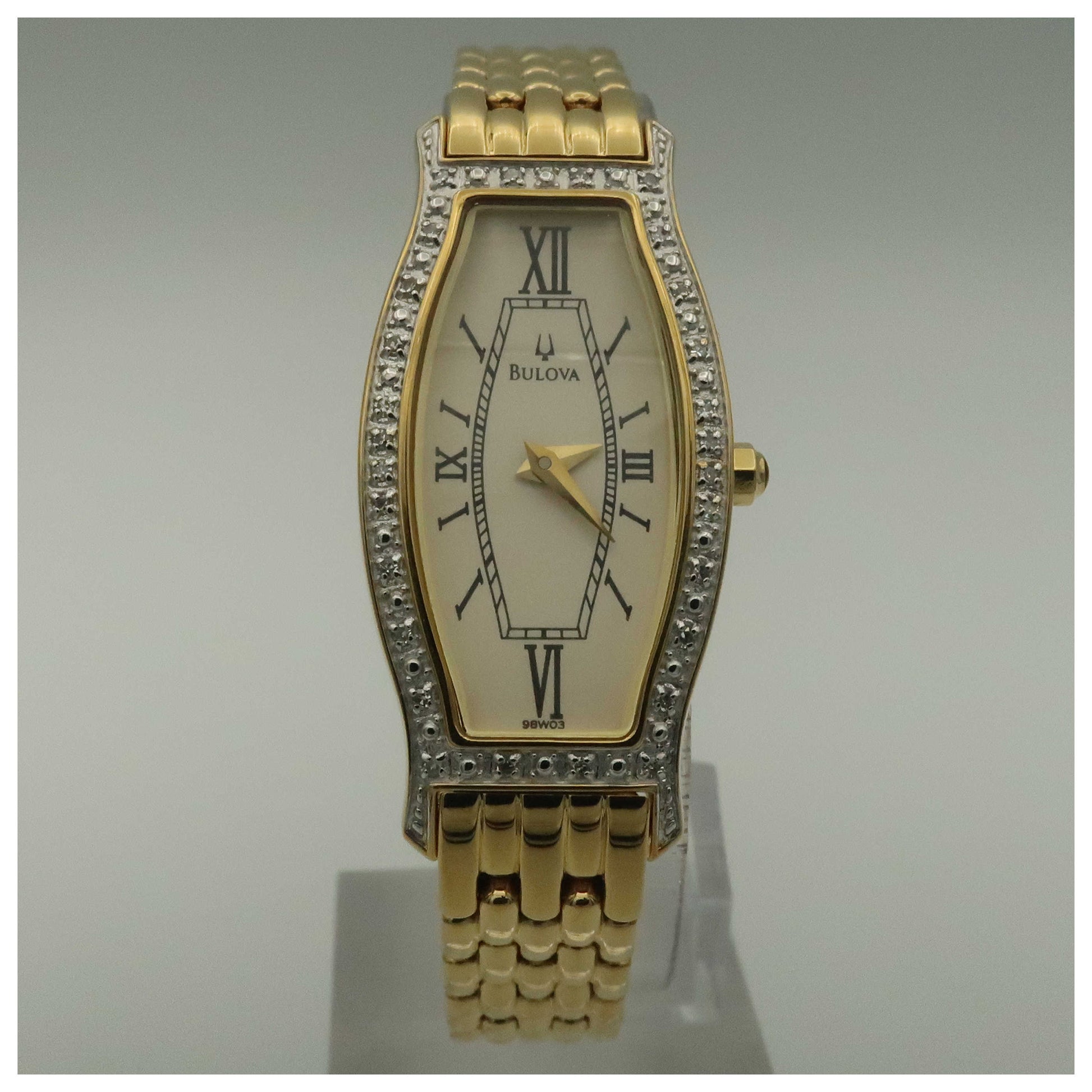 Front view of Bulova Dress Women's Quartz Watch 98W03-PO