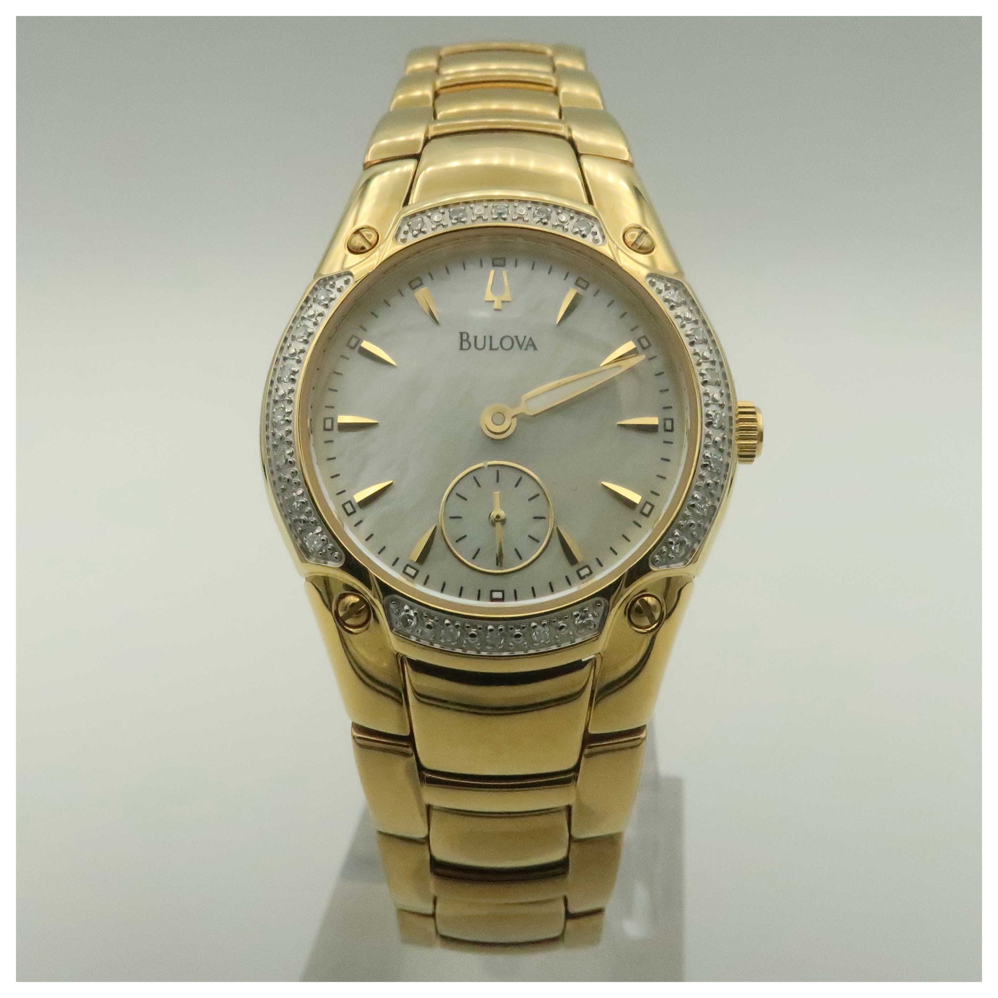 Front view of Bulova Dress Women's Quartz Watch 98W06-PO