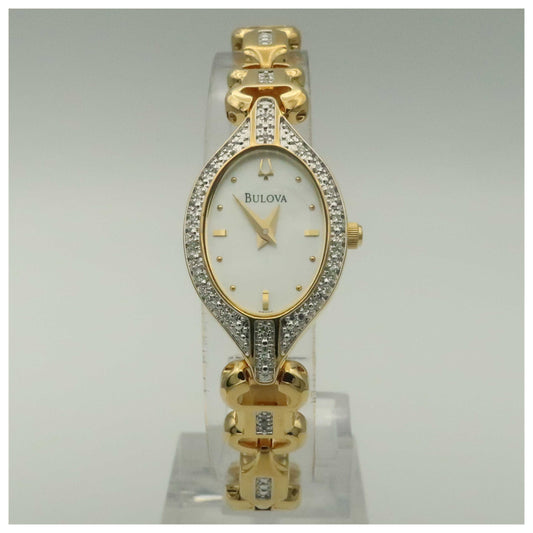 Front view of Bulova Bangle Women's Quartz Watch 98W09-PO