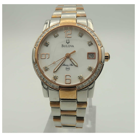 Front view of Bulova Marine Star Women's Quartz Watch 98W14-SD