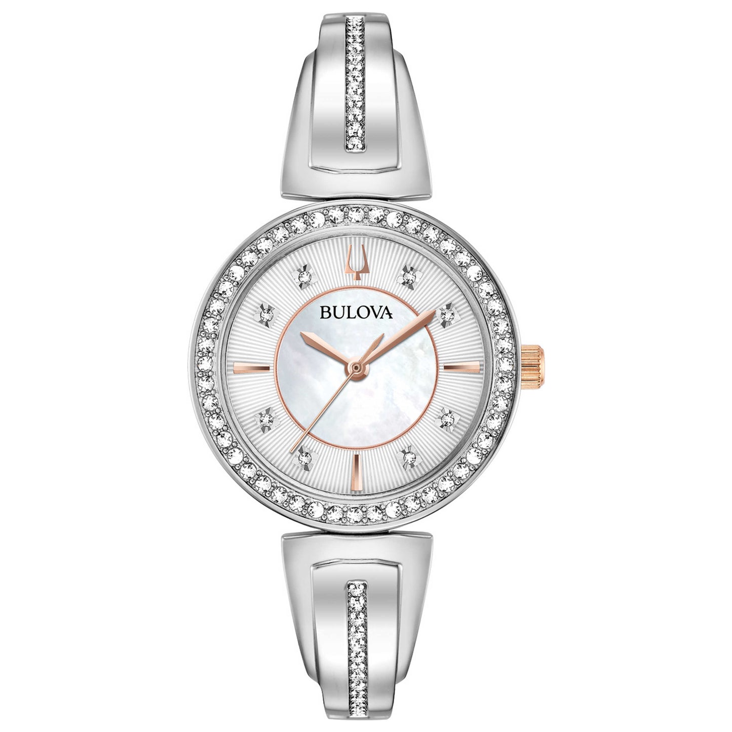 Front view of Bulova Crystal Gift Set Women's Quartz Watch 98X121