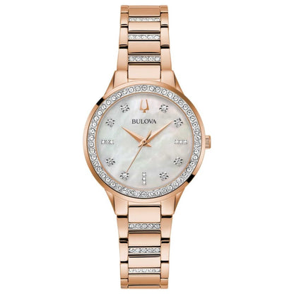 Front view of Bulova Crystal Women's Quartz Watch 98X132