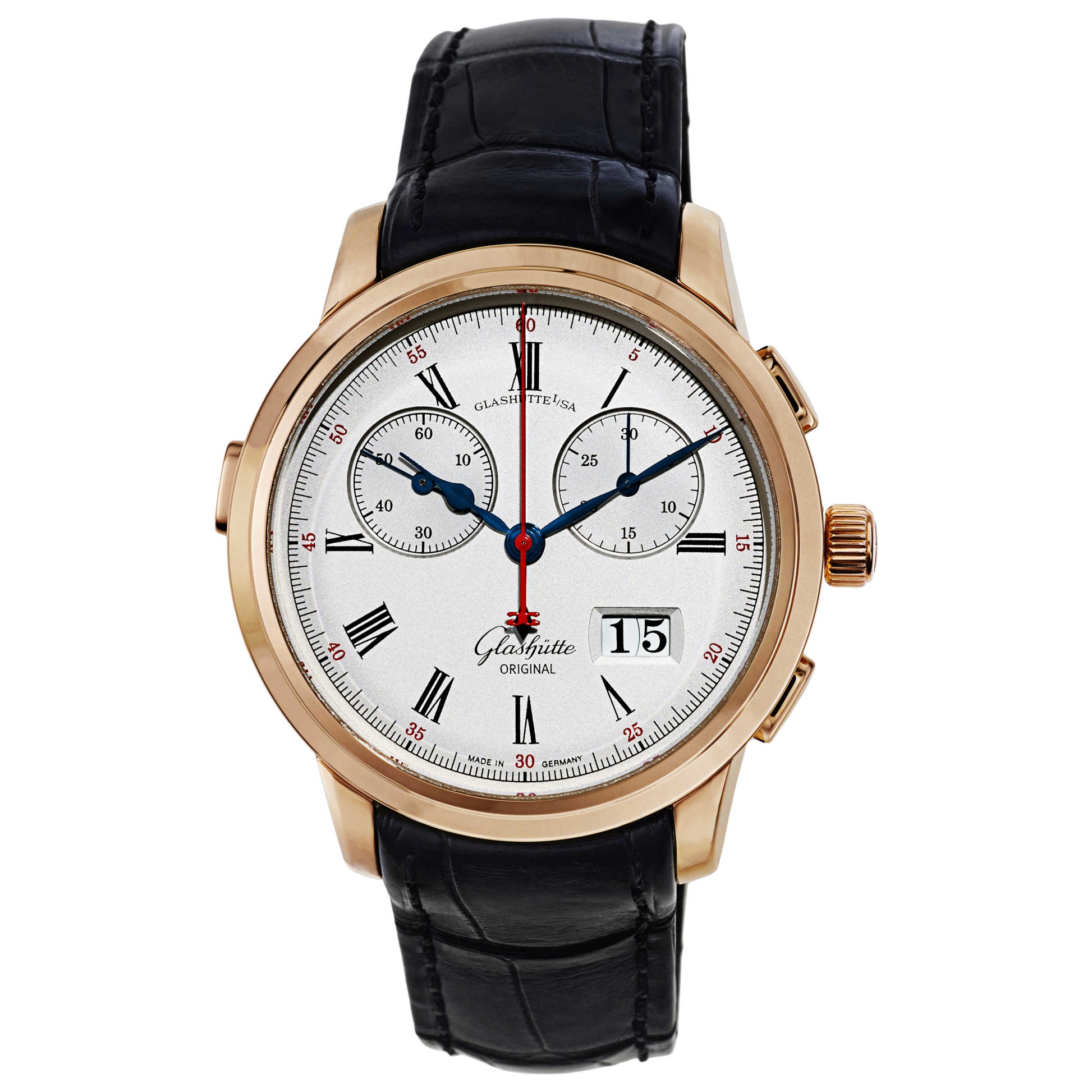 Front view of Glashutte Senator Men's Manual-Wind Watch 99-01-01-01-04