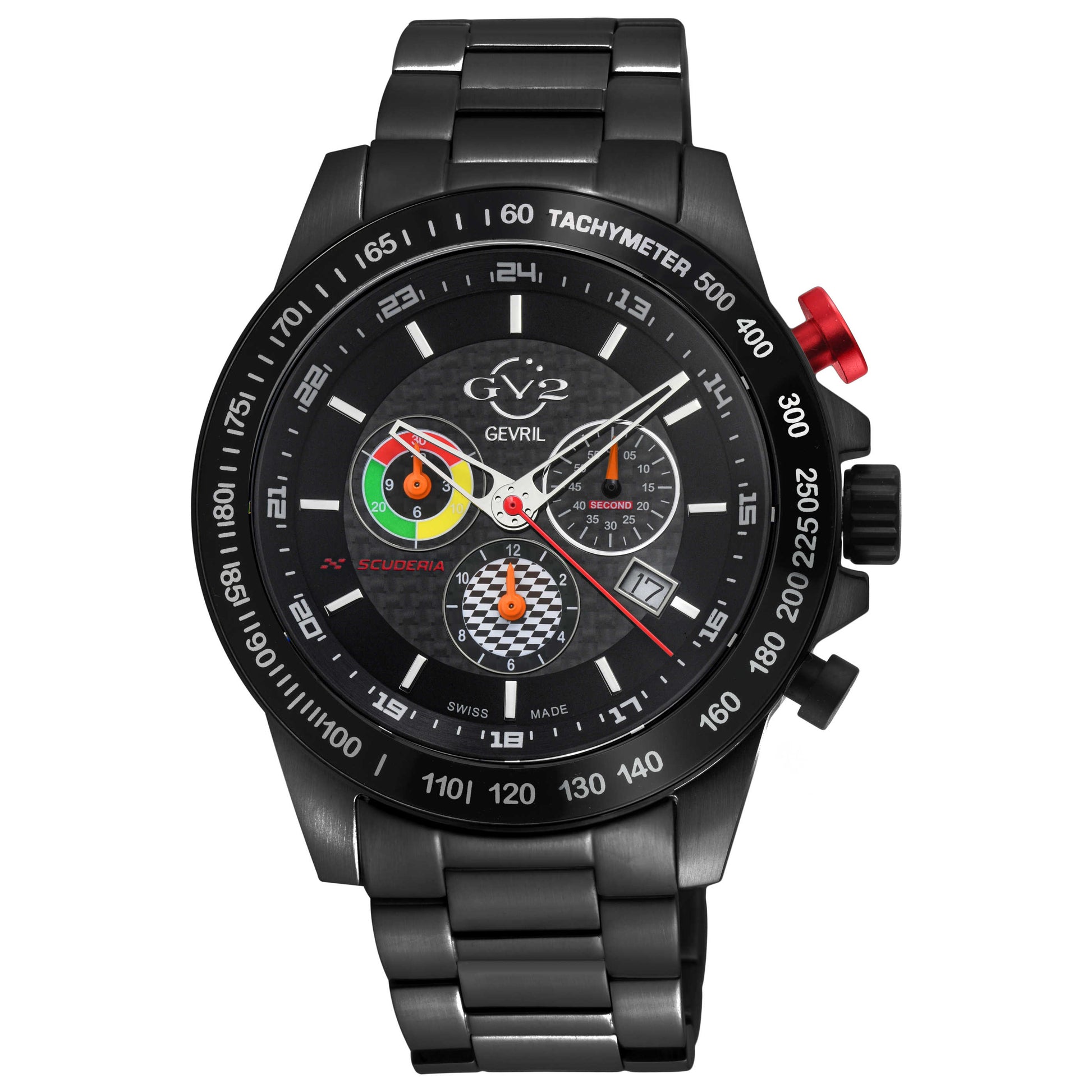 Front view of GV2 by Gevril Scuderia Men's Quartz Watch 9923B
