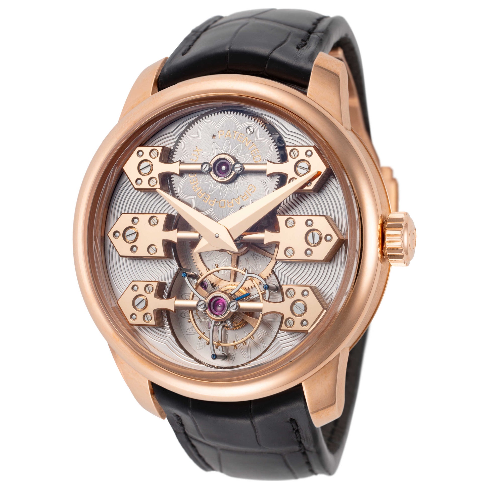 Front view of Girard-Perregaux Three Bridges Men's Automatic Watch 99275-52-000-BA6E