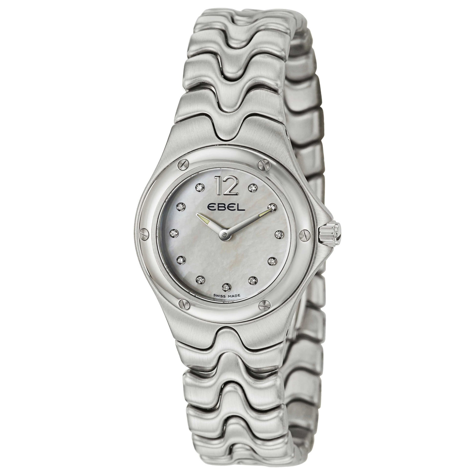 Front view of Ebel Sportwave Women's Swiss Quartz (Battery-Powered) Watch 9956K21-9811