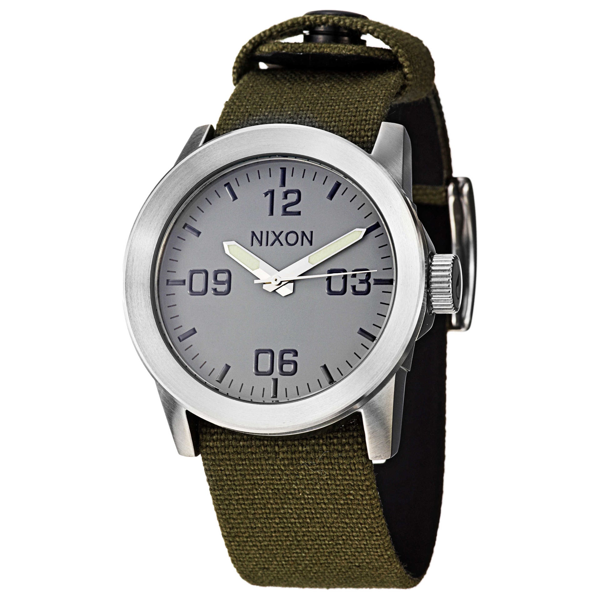 Leather Nixon Green Face Watch Time Teller Watch Gold Green Sunray