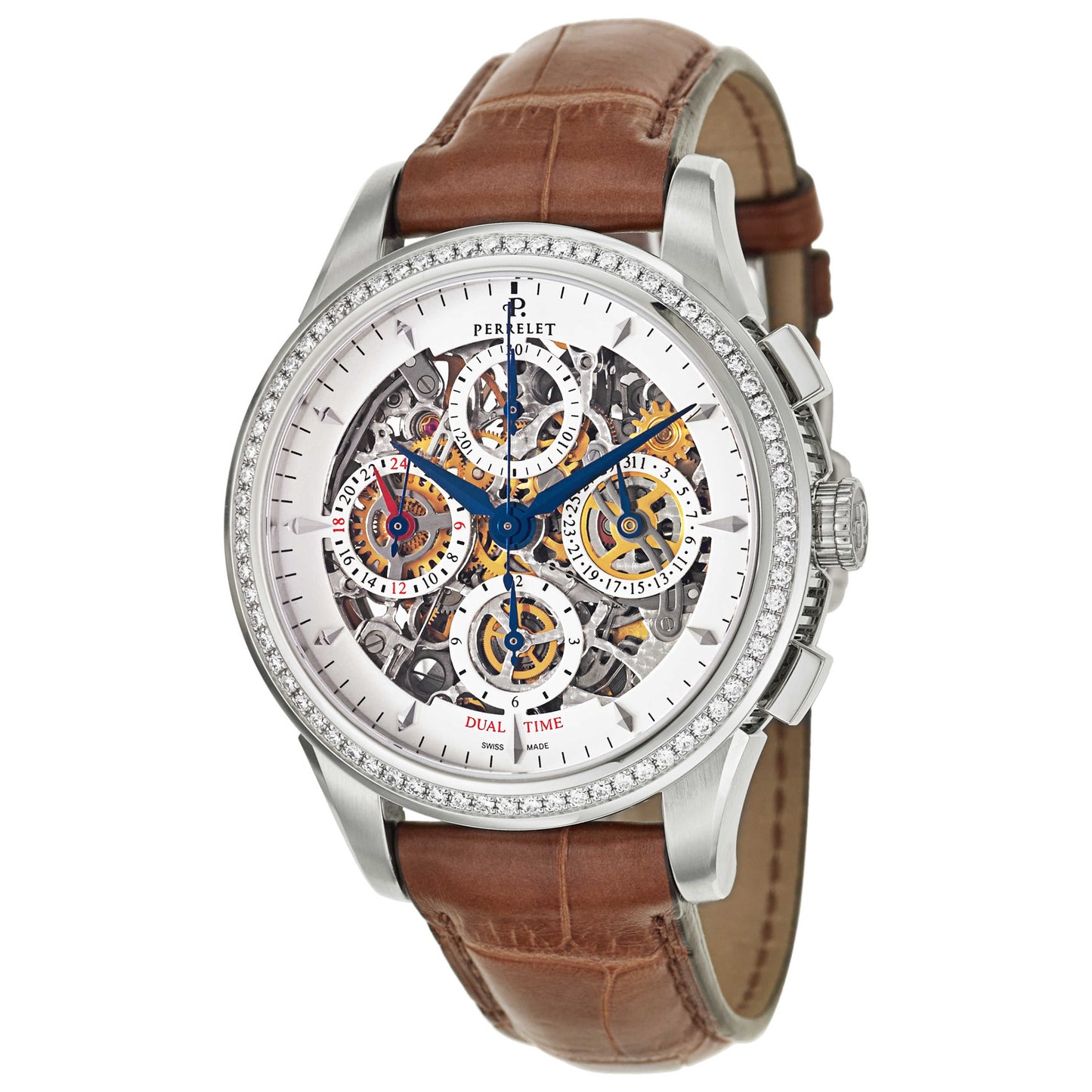 Front view of Perrelet Skeleton Chrono Men's Automatic Watch A1010-10