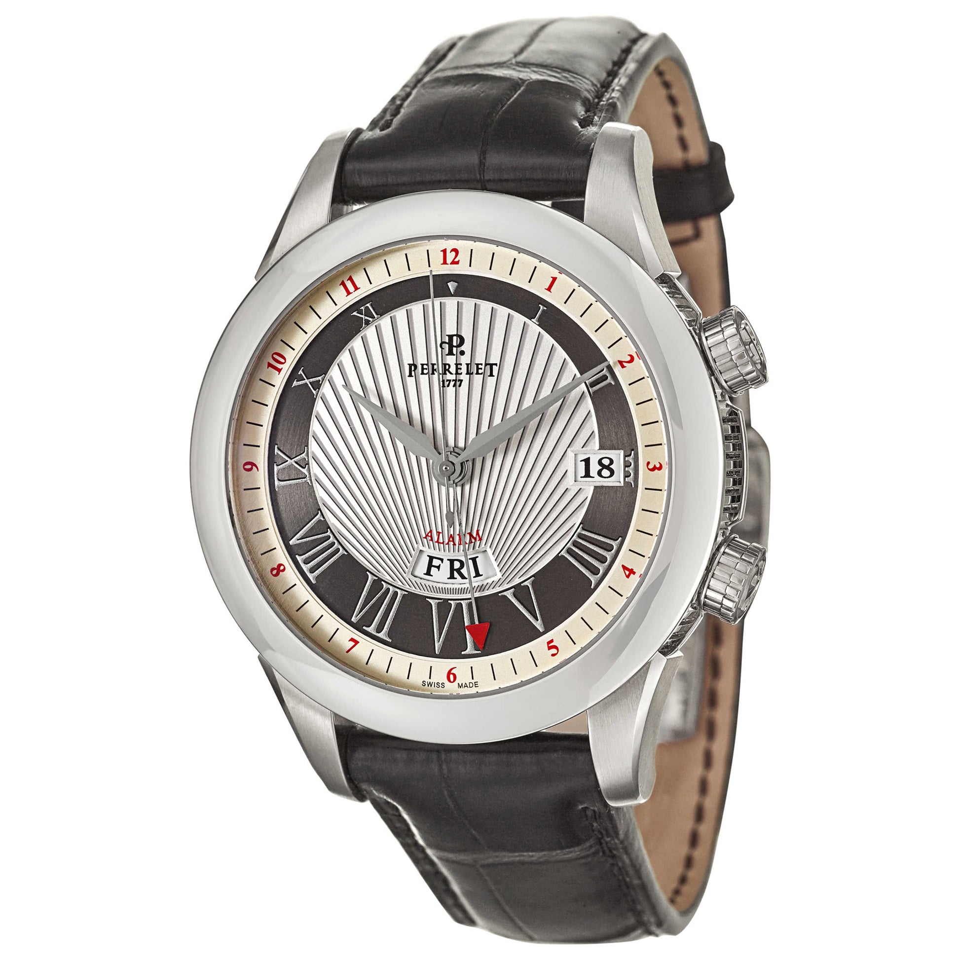 Front view of Perrelet Alarm Men's Automatic Watch A1011-7