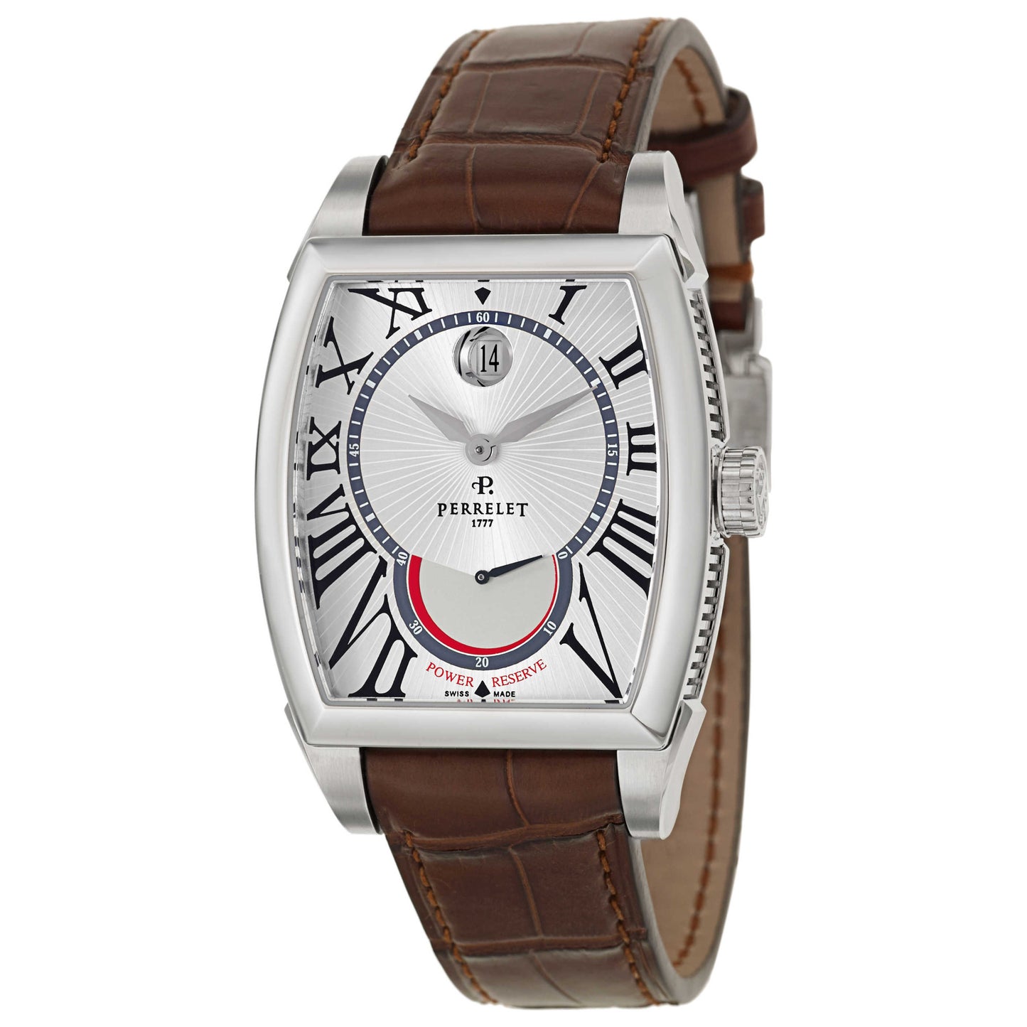 Front view of Perrelet Power Reserve Men's Automatic Watch A1017-1