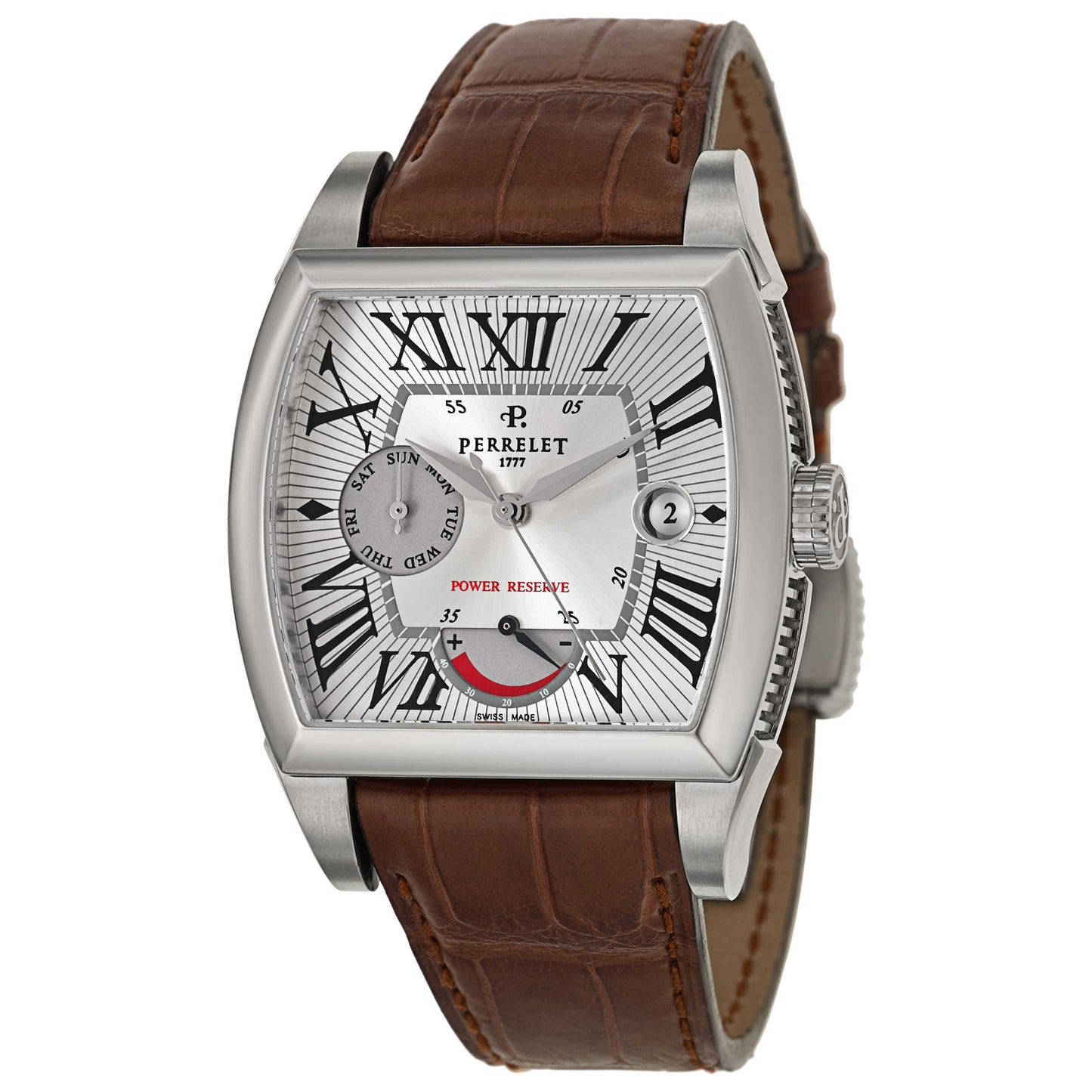 Front view of Perrelet Power Reserve Men's Automatic Watch A1021-1