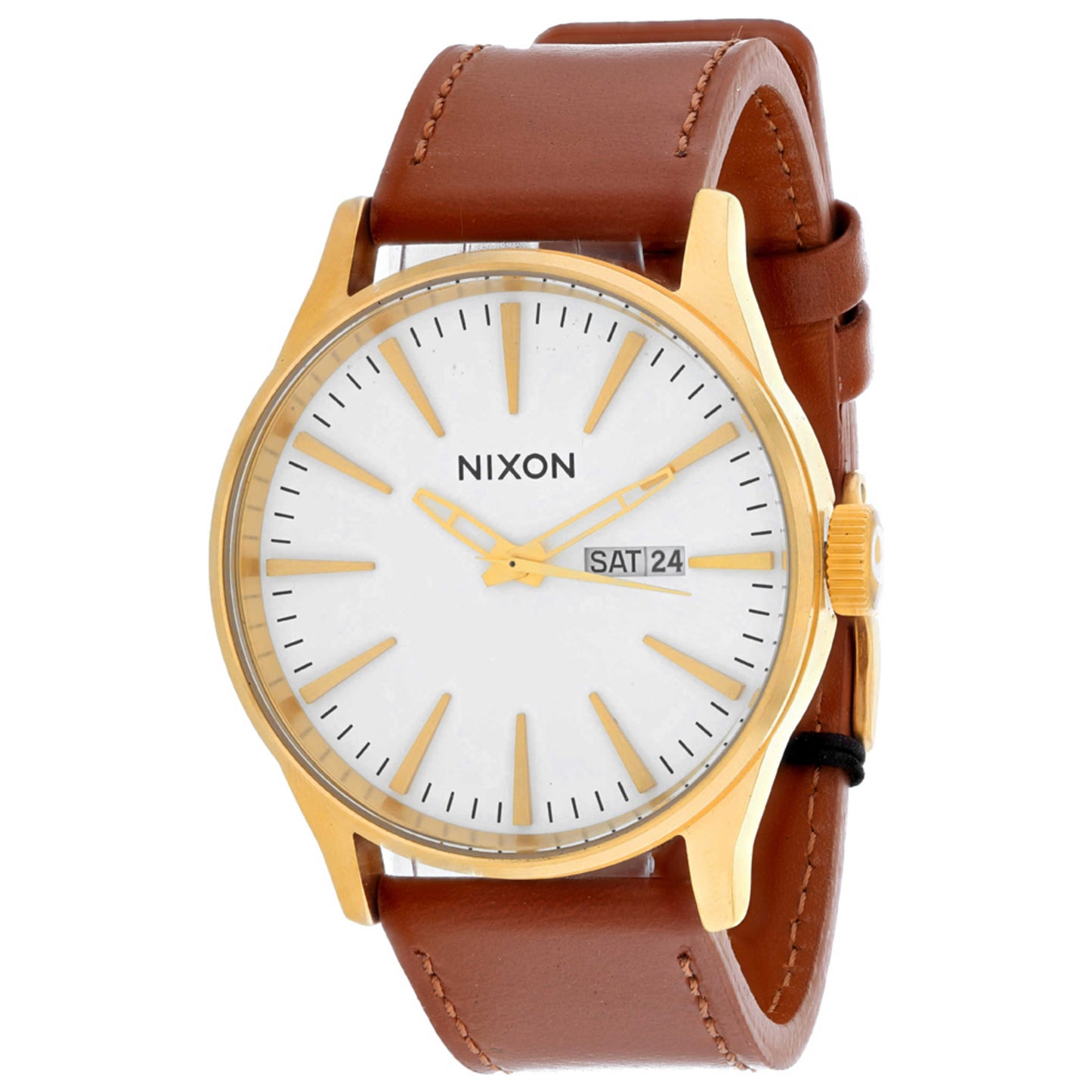 Front view of Nixon Sentry Leather Men's Quartz Watch A105-2621