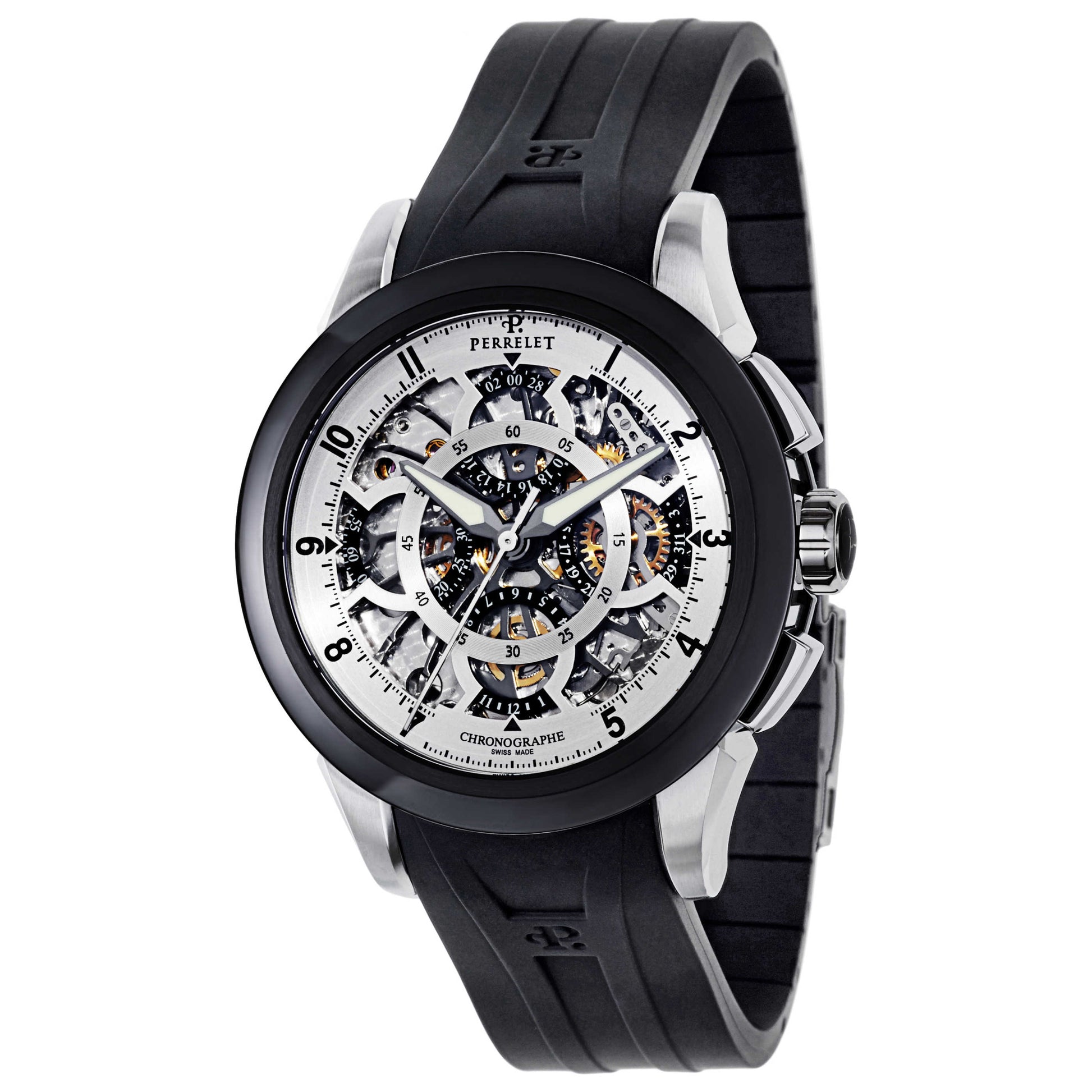 Front view of Perrelet Skeleton Chronograph Men's Automatic Watch A1056-1