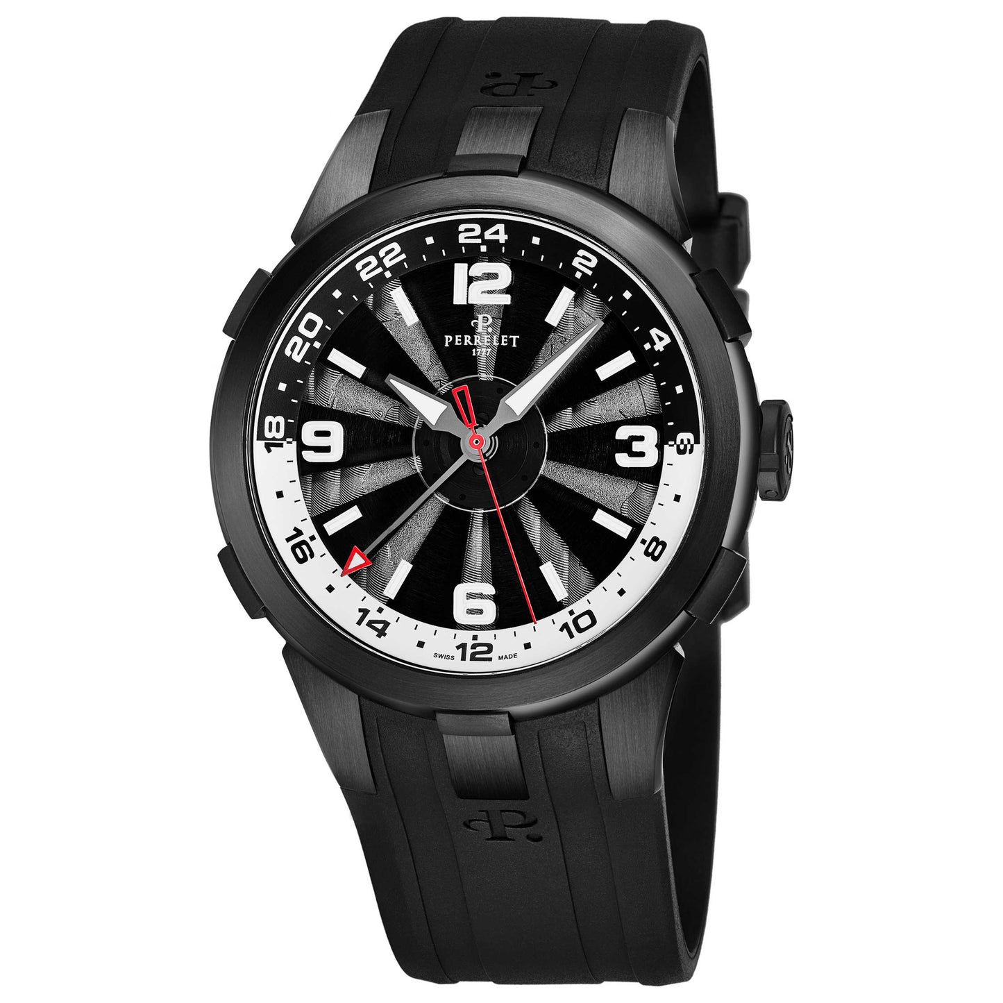Front view of Perrelet Turbine GMT Men's Automatic Watch A1093/1