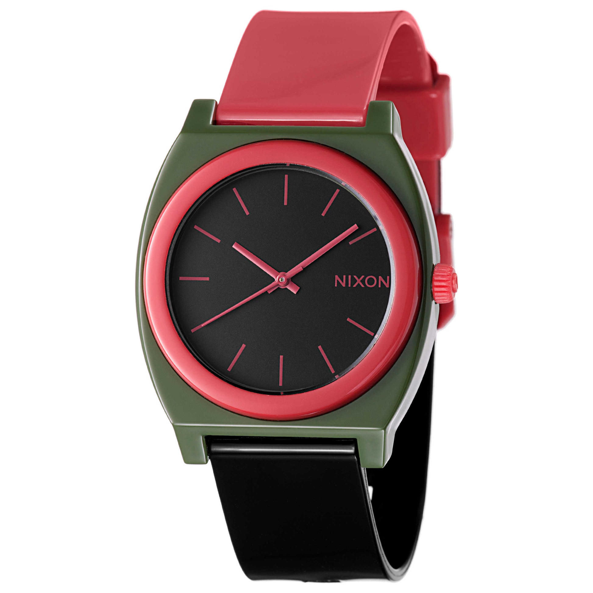Front view of Nixon The Time Teller Men's Japanese Quartz (Battery-Powered) Watch A1191048-00