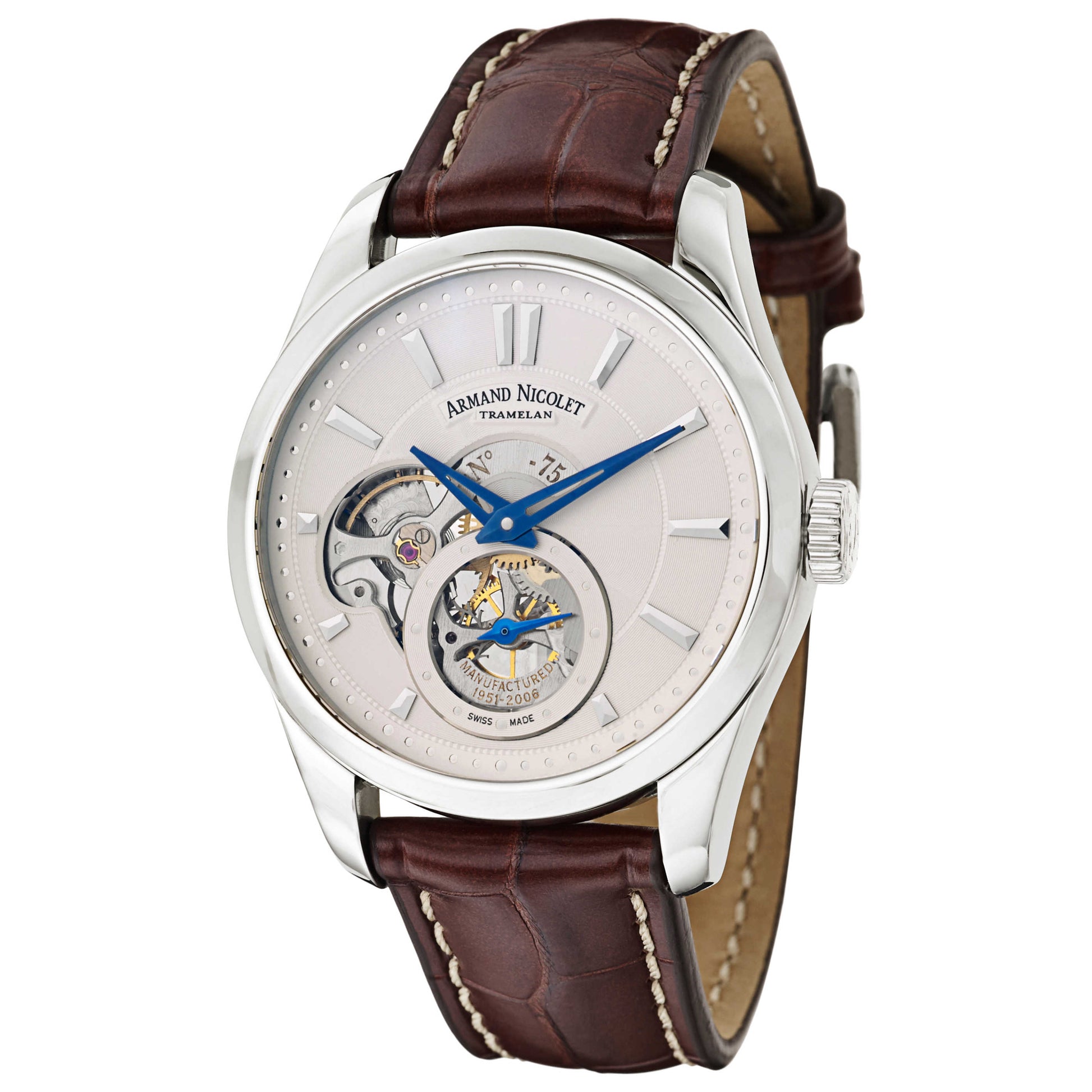 Front view of Armand Nicolet L06 Men's Manual-Wind Watch A130AAA-AG-P713MR2