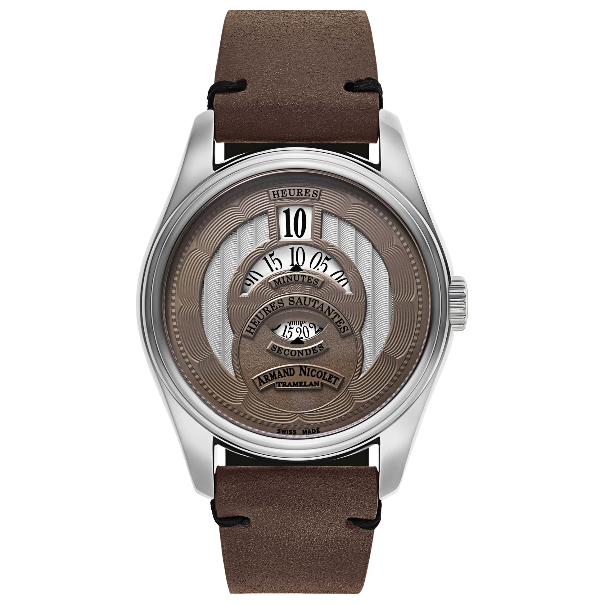 Front view of Armand Nicolet HS2 Men's Automatic Watch A136AAA-GR-PK2140TM