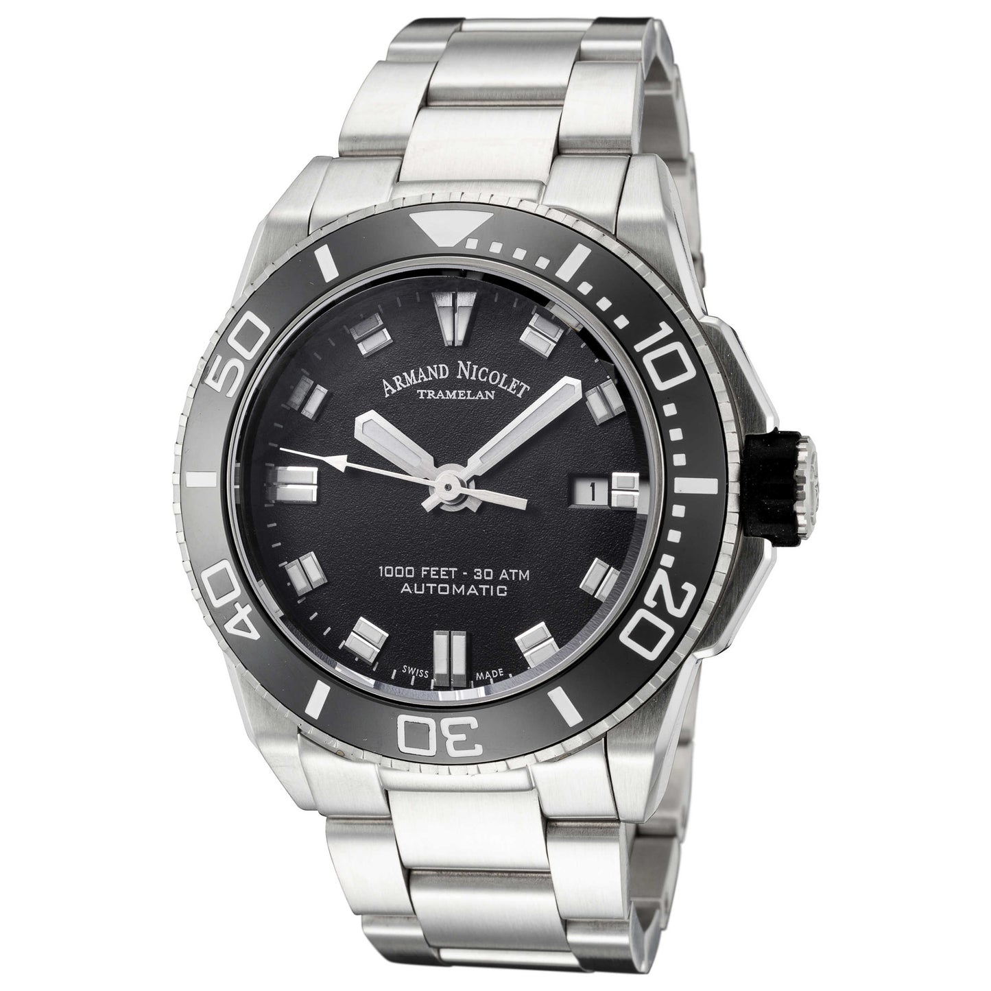 Front view of Armand Nicolet JS9 Men's Automatic Watch A480AGN-NR-MA448