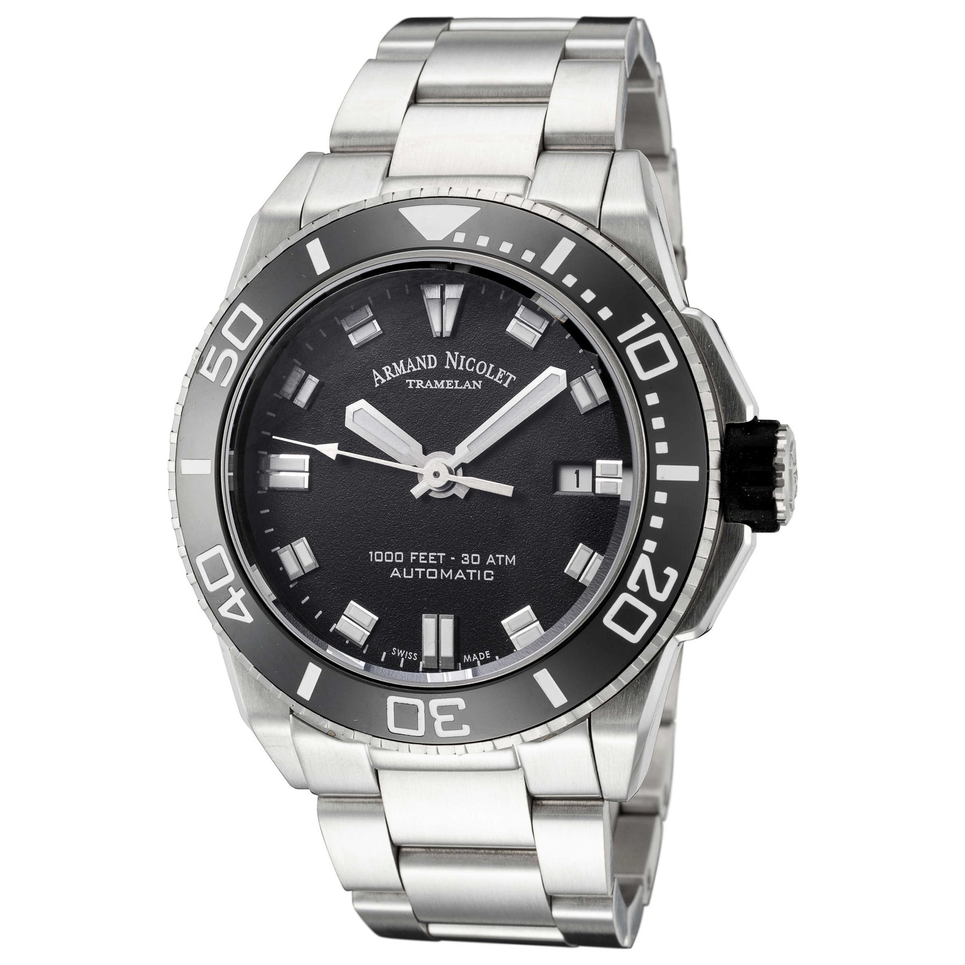 Front view of Armand Nicolet JS9 Men's Automatic Watch A480AGN-NR-MA448