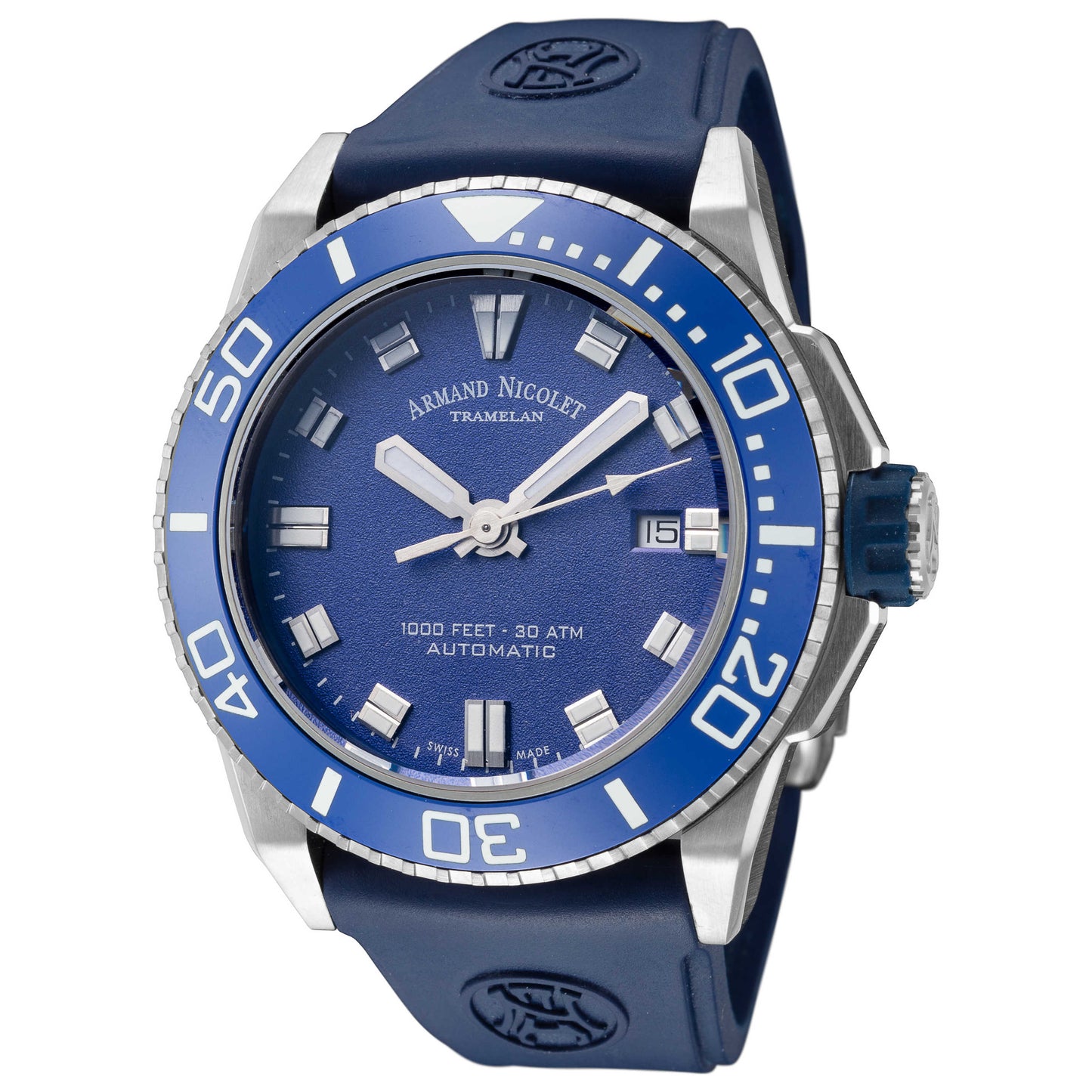 Front view of Armand Nicolet JS9 Men's Automatic Watch A480AGU-BU-GG471